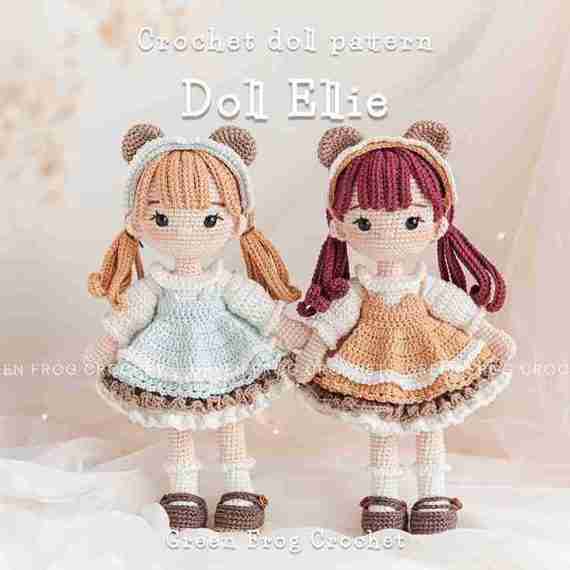 Amigurumi doll crochet pattern Green Frog Crochet