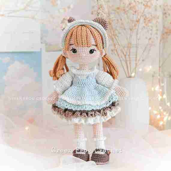 Amigurumi doll crochet pattern Green Frog Crochet
