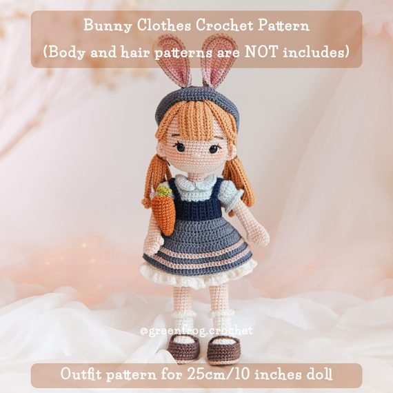 amigurumi crochet doll clothes by green frog crochet