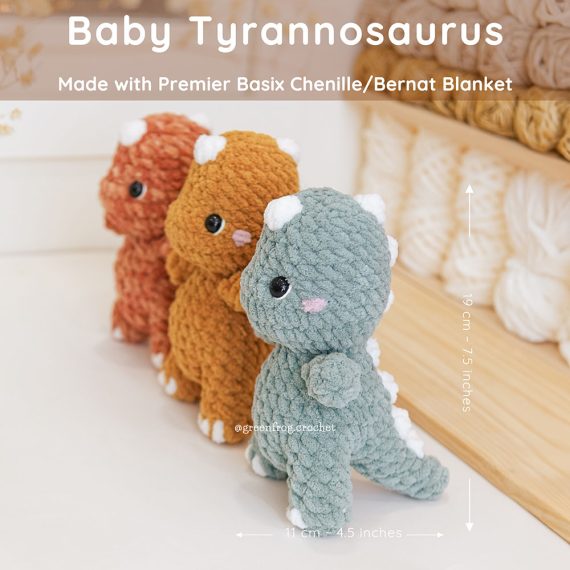 Amigurumi Crochet Tyrannosaurus Dinosaurs No sew pattern 1