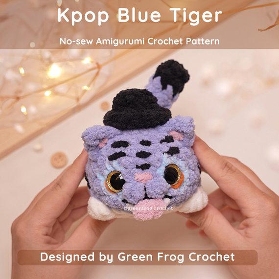 Amigurumi Kpo Hunters Blue Tiger Cat Demons No sew crochet patterns 1