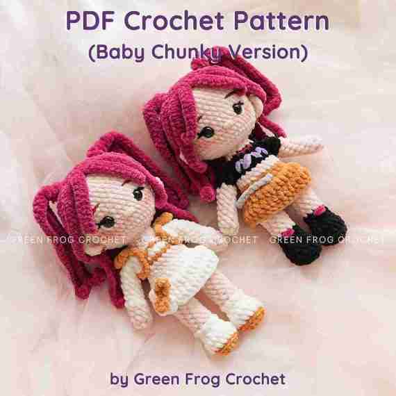 Kpop Crochet Pattern blue Dolls