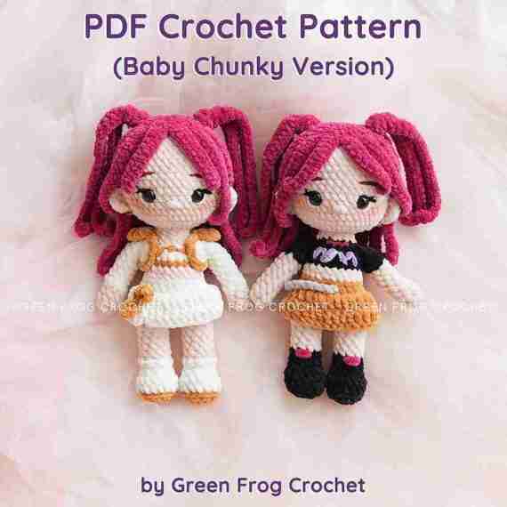 Kpop Crochet Pattern blue Dolls