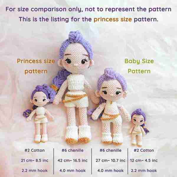 Kpop Crochet Pattern blue Dolls