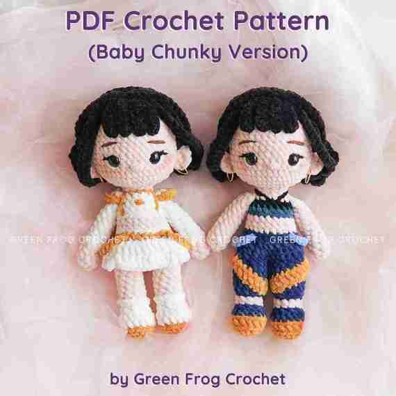 Kpop Crochet Pattern blue Dolls