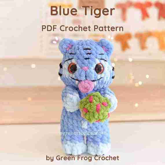 Kpop Crochet Pattern blue tiger Dolls