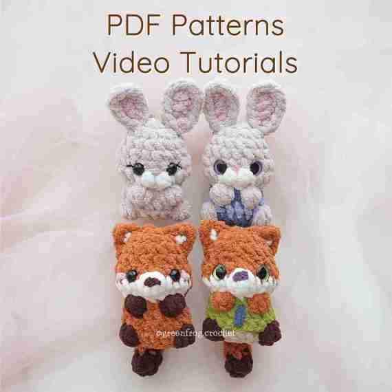 Free Pattern Crochet Amigurumi Bunnies Fox Beginner Friendly 2 web
