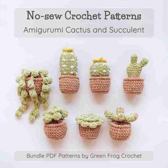Amigurumi no sew crochet patterns cactus and succulent