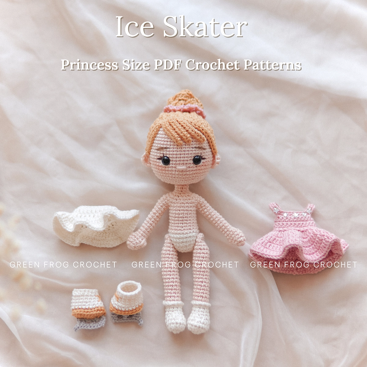 Ballerina Ice Skater crochet amigurumi princess doll pattern 1