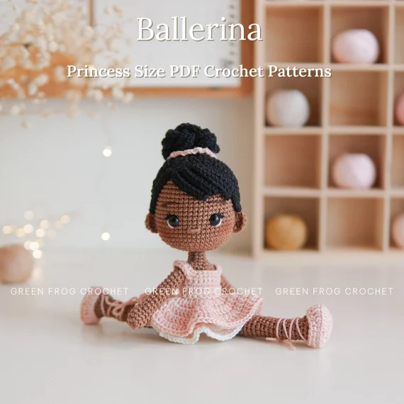 Ballerina Ice Skater crochet amigurumi princess doll pattern 1