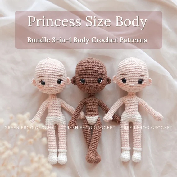 Body base crochet amigurumi princess doll pattern 1