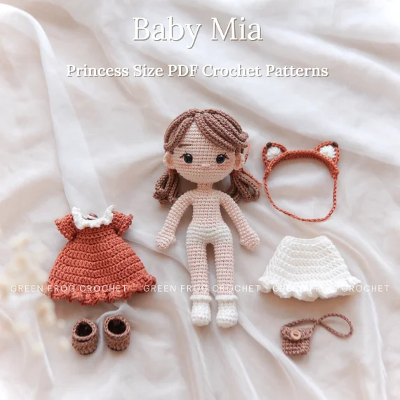Mia crochet amigurumi princess doll pattern 1