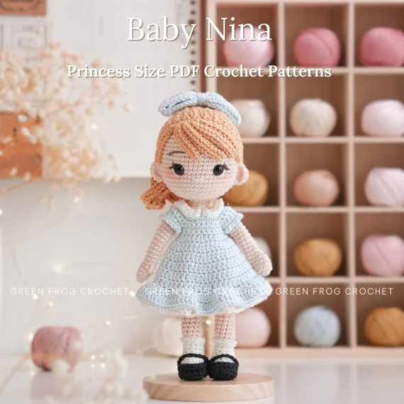 Nina crochet amigurumi princess doll pattern 1