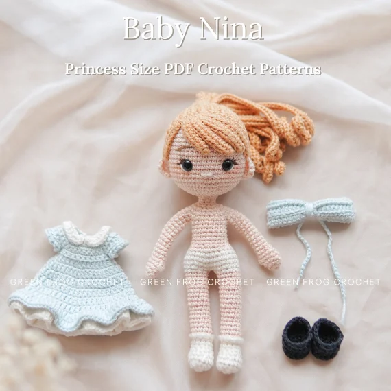 Nina crochet amigurumi princess doll pattern 1