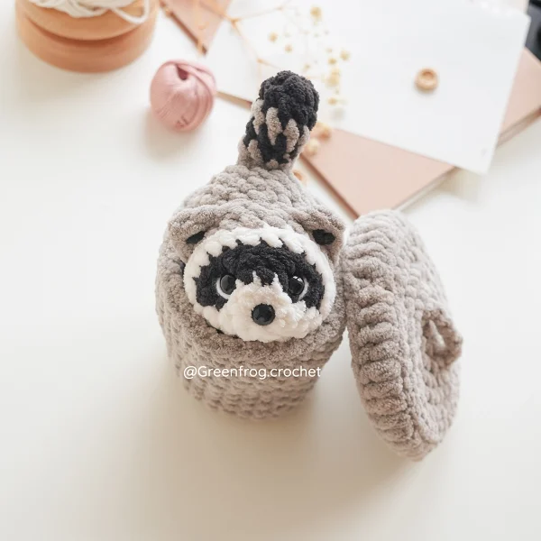 Jimothy The Short Spine Raccoon in Trash Can Crochet Amigurumi Pattern - Image 3