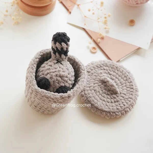 Jimothy The Short Spine Raccoon in Trash Can Crochet Amigurumi Pattern - Image 2