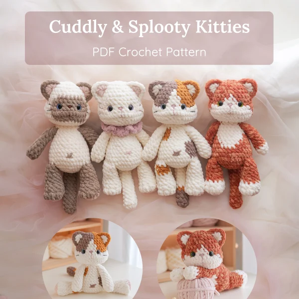 amigurumi crochet plushie pattern lazy splooty kitties green frog crochet 2
