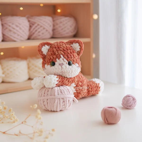 amigurumi crochet plushie pattern lazy splooty kitties green frog crochet 2