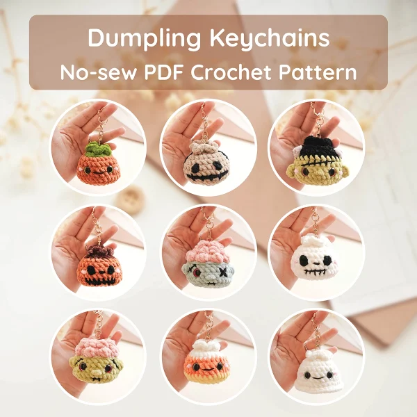 Halloween Animal Dumplings No Sew keychain Crochet Pattern