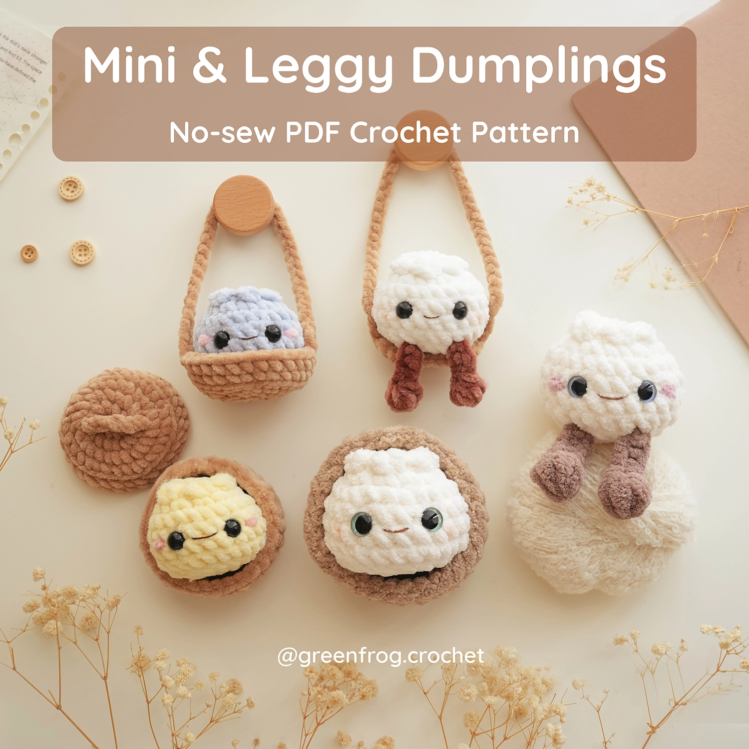 Mini Dumpling & On the Swing Crochet Pattern Green Frog Crochet Etsy